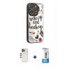 MARSİLYAN™- iPhone 12 Pro Max Kılıf Odak Klasik Serisi - Siyah 5D Eko Cam Ekran Koruyucu + Shine Kamera Lens - GD