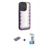 MARSİLYAN™- iPhone 12 Pro Max Kılıf Odak Klasik Serisi - Siyah 5D Eko Cam Ekran Koruyucu + Renkli Kamera Lens Koruma Cam - PE