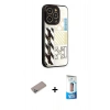 MARSİLYAN™- iPhone 12 Pro Max Kılıf Odak Klasik Serisi - Siyah 5D Eko Cam Ekran Koruyucu + Sierra Blue Shine Kamera Lens Koruma Cam