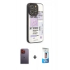 MARSİLYAN™- iPhone 12 Pro Max Kılıf Odak Klasik Serisi - Siyah 5D Eko Cam Ekran Koruyucu + Neon Fosforlu Kamera Lens - TU