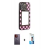 MARSİLYAN™- iPhone 12 Pro Max Kılıf Odak Klasik Serisi - Siyah 5D Eko Cam Ekran Koruyucu + Neon Fosforlu Kamera Lens - TU