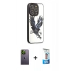 MARSİLYAN™- iPhone 12 Pro Max Kılıf Odak Klasik Serisi - Siyah 5D Eko Cam Ekran Koruyucu + Neon Fosforlu Kamera Lens - YL