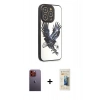 MARSİLYAN™- iPhone 12 Pro Max Kılıf Odak Klasik Serisi - Siyah 6D Mat Seramik Hayalet Nano Ekran Koruyucu + Neon Fosforlu Kamera Lens - TU