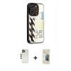 MARSİLYAN™- iPhone 12 Pro Max Kılıf Odak Klasik Serisi - Siyah 6D Mat Seramik Hayalet Nano Ekran Koruyucu + Shine Kamera Lens - GD
