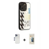 MARSİLYAN™- iPhone 12 Pro Max Kılıf Odak Klasik Serisi - Siyah 6D Mat Seramik Hayalet Nano Ekran Koruyucu + Shine Kamera Lens - LT