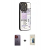 MARSİLYAN™- iPhone 12 Pro Max Kılıf Odak Klasik Serisi - Siyah 6D Mat Seramik Hayalet Nano Ekran Koruyucu + Neon Fosforlu Kamera Lens - TU