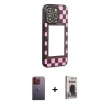 MARSİLYAN™- iPhone 12 Pro Max Kılıf Odak Klasik Serisi - Siyah Bilvis Hayalet Cam Ekran Koruyucu + Neon Fosforlu Kamera Lens - TU