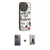 MARSİLYAN™- iPhone 12 Pro Max Kılıf Odak Klasik Serisi - Siyah Bilvis Hayalet Cam Ekran Koruyucu + Neon Fosforlu Kamera Lens - SI