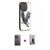 MARSİLYAN™- iPhone 12 Pro Max Kılıf Odak Klasik Serisi - Siyah Bilvis Hayalet Cam Ekran Koruyucu + Neon Fosforlu Kamera Lens - SI