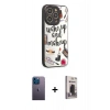 MARSİLYAN™- iPhone 12 Pro Max Kılıf Odak Klasik Serisi - Siyah Bilvis Hayalet Cam Ekran Koruyucu + Neon Fosforlu Kamera Lens - MI