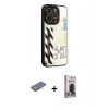 MARSİLYAN™- iPhone 12 Pro Max Kılıf Odak Klasik Serisi - Siyah Bilvis Hayalet Cam Ekran Koruyucu + Renkli Kamera Lens Koruma Cam - PE