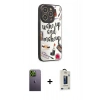 MARSİLYAN™- iPhone 12 Pro Max Kılıf Odak Klasik Serisi - Siyah Bilvis Hayalet Cam Ekran Koruyucu + Neon Fosforlu Kamera Lens - YL
