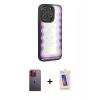 MARSİLYAN™- iPhone 12 Pro Max Kılıf Odak Klasik Serisi - Siyah Joko 5D Cam + Neon Fosforlu Kamera Lens - TU