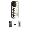 MARSİLYAN™- iPhone 12 Pro Max Kılıf Odak Klasik Serisi - Siyah Joko 5D Cam + Neon Fosforlu Kamera Lens - YL