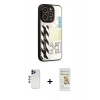 MARSİLYAN™- iPhone 12 Pro Max Kılıf Odak Klasik Serisi - Siyah Mat Seramik Nano Ekran Koruyucu + Shine Kamera Lens - LT