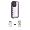 MARSİLYAN™- iPhone 12 Pro Max Kılıf Odak Klasik Serisi - Siyah Mat Seramik Nano Ekran Koruyucu + Shine Kamera Lens - LT
