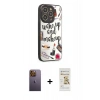 MARSİLYAN™- iPhone 12 Pro Max Kılıf Odak Klasik Serisi - Siyah Mat Seramik Nano Ekran Koruyucu + Neon Fosforlu Kamera Lens - SI