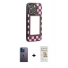 MARSİLYAN™- iPhone 12 Pro Max Kılıf Odak Klasik Serisi - Siyah Mat Seramik Nano Ekran Koruyucu + Neon Fosforlu Kamera Lens - MI