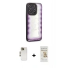 MARSİLYAN™- iPhone 12 Pro Max Kılıf Odak Klasik Serisi - Siyah Mat Seramik Nano Ekran Koruyucu + Shine Kamera Lens - GD