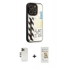 MARSİLYAN™- iPhone 12 Pro Max Kılıf Odak Klasik Serisi - Siyah Mat Seramik Nano Ekran Koruyucu + Shine Kamera Lens - GD