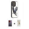 MARSİLYAN™- iPhone 12 Pro Max Kılıf Odak Klasik Serisi - Siyah Mat Seramik Nano Ekran Koruyucu + Neon Fosforlu Kamera Lens - TU