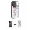 MARSİLYAN™- iPhone 12 Pro Max Kılıf Odak Klasik Serisi - Siyah Mat Seramik Nano Ekran Koruyucu + Neon Fosforlu Kamera Lens - TU