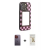 MARSİLYAN™- iPhone 12 Pro Max Kılıf Odak Klasik Serisi - Siyah Mat Seramik Nano Ekran Koruyucu + Neon Fosforlu Kamera Lens - TU