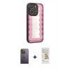 MARSİLYAN™- iPhone 12 Pro Max Kılıf Odak Klasik Serisi - Siyah Mat Seramik Nano Ekran Koruyucu + Neon Fosforlu Kamera Lens - YL