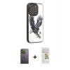 MARSİLYAN™- iPhone 12 Pro Max Kılıf Odak Klasik Serisi - Siyah Mat Seramik Nano Ekran Koruyucu + Neon Fosforlu Kamera Lens - YL
