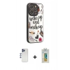 MARSİLYAN™- iPhone 12 Pro Max Kılıf Odak Klasik Serisi - Siyah Polymer Nano Ekran Koruyucu + Shine Kamera Lens - LT