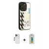 MARSİLYAN™- iPhone 12 Pro Max Kılıf Odak Klasik Serisi - Siyah Polymer Nano Ekran Koruyucu + Shine Kamera Lens - LT