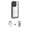MARSİLYAN™- iPhone 12 Pro Max Kılıf Odak Klasik Serisi - Siyah Polymer Nano Ekran Koruyucu + Shine Kamera Lens - LT