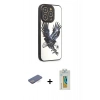 MARSİLYAN™- iPhone 12 Pro Max Kılıf Odak Klasik Serisi - Siyah Polymer Nano Ekran Koruyucu + Mavi Renkli Kamera Lens Koruma Cam