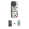 MARSİLYAN™- iPhone 12 Pro Max Kılıf Odak Klasik Serisi - Siyah Polymer Nano Ekran Koruyucu + Yeşil Neon Fosforlu Kamera Lens