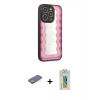 MARSİLYAN™- iPhone 12 Pro Max Kılıf Odak Klasik Serisi - Siyah Polymer Nano Ekran Koruyucu + Renkli Kamera Lens Koruma Cam - YL