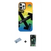MARSİLYAN™- iPhone 12 Pro Max Kılıf Siluet Çizgi Koleksiyonu - Şeffaf 360 Full Body Arka Koruyucu + Shine Kamera Lens Koruma Cam - MI
