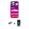 MARSİLYAN™- iPhone 12 Pro Max Kılıf Siluet Çizgi Koleksiyonu - Şeffaf 360 Full Body Arka Koruyucu + Pembe Renkli Kamera Lens Koruma Cam