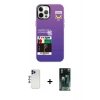 MARSİLYAN™- iPhone 12 Pro Max Kılıf Siluet Çizgi Koleksiyonu - Şeffaf 360 Full Body Arka Koruyucu + Shine Kamera Lens - LT