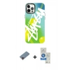 MARSİLYAN™- iPhone 12 Pro Max Kılıf Siluet Çizgi Koleksiyonu - Şeffaf Royal Nano Ekran Koruyucu + Metal Kamera Lens Koruma Cam - KI