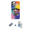 MARSİLYAN™- iPhone 12 Pro Max Kılıf Siluet Çizgi Koleksiyonu - Şeffaf Royal Nano Ekran Koruyucu + Metal Kamera Lens Koruma Cam - KI