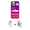 MARSİLYAN™- iPhone 12 Pro Max Kılıf Siluet Çizgi Koleksiyonu - Şeffaf Royal Nano Ekran Koruyucu + Shine Kamera Lens - LT