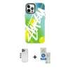 MARSİLYAN™- iPhone 12 Pro Max Kılıf Siluet Çizgi Koleksiyonu - Şeffaf Royal Nano Ekran Koruyucu + Shine Kamera Lens - LT