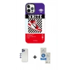 MARSİLYAN™- iPhone 12 Pro Max Kılıf Siluet Çizgi Koleksiyonu - Şeffaf Royal Nano Ekran Koruyucu + Shine Kamera Lens - LT