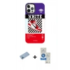 MARSİLYAN™- iPhone 12 Pro Max Kılıf Siluet Çizgi Koleksiyonu - Şeffaf Royal Nano Ekran Koruyucu + Shine Kamera Lens Koruma Cam - MI