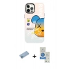 MARSİLYAN™- iPhone 12 Pro Max Kılıf Siluet Çizgi Koleksiyonu - Şeffaf Royal Nano Ekran Koruyucu + Shine Kamera Lens Koruma Cam - MI