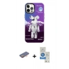 MARSİLYAN™- iPhone 12 Pro Max Kılıf Siluet Çizgi Koleksiyonu - Şeffaf Royal Nano Ekran Koruyucu + Renkli Kamera Lens Koruma Cam - TU