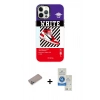 MARSİLYAN™- iPhone 12 Pro Max Kılıf Siluet Çizgi Koleksiyonu - Şeffaf Royal Nano Ekran Koruyucu + Shine Kamera Lens Koruma Cam - SABE
