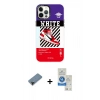 MARSİLYAN™- iPhone 12 Pro Max Kılıf Siluet Çizgi Koleksiyonu - Şeffaf Royal Nano Ekran Koruyucu + Shine Kamera Lens Koruma Cam - SH