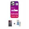 MARSİLYAN™- iPhone 12 Pro Max Kılıf Siluet Çizgi Koleksiyonu - Şeffaf Royal Nano Ekran Koruyucu + Neon Fosforlu Kamera Lens - TU