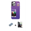 MARSİLYAN™- iPhone 12 Pro Max Kılıf Siluet Çizgi Koleksiyonu - Şeffaf Temperli Cam Ekran Koruyucu + Shine Kamera Lens Koruma Cam - GS